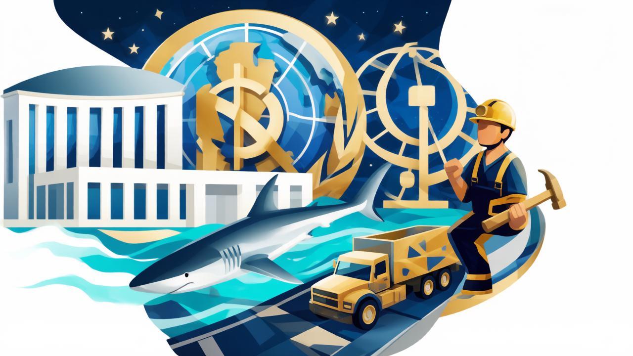 Коллаж из символов праздников 30 августа: китовая акула, шахтёр, грузовик и здание ООН на звёздном фоне